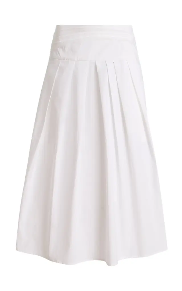 Proenza Schouler White Label Nessa Pleated Cotton Midi Skirt