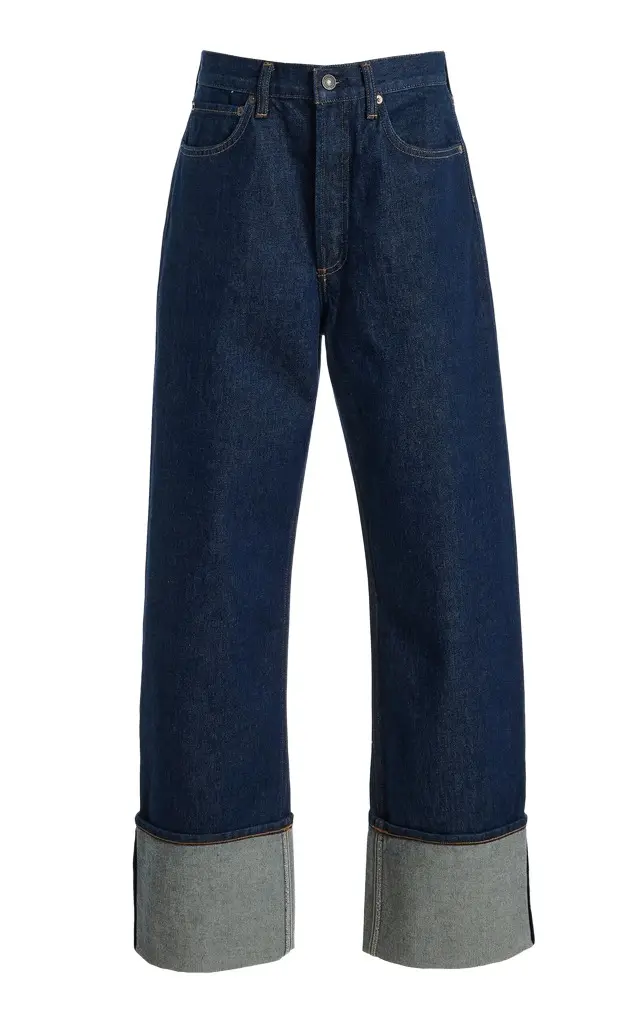 Big Cuff Rigid High-Rise Straight-Leg Jeans