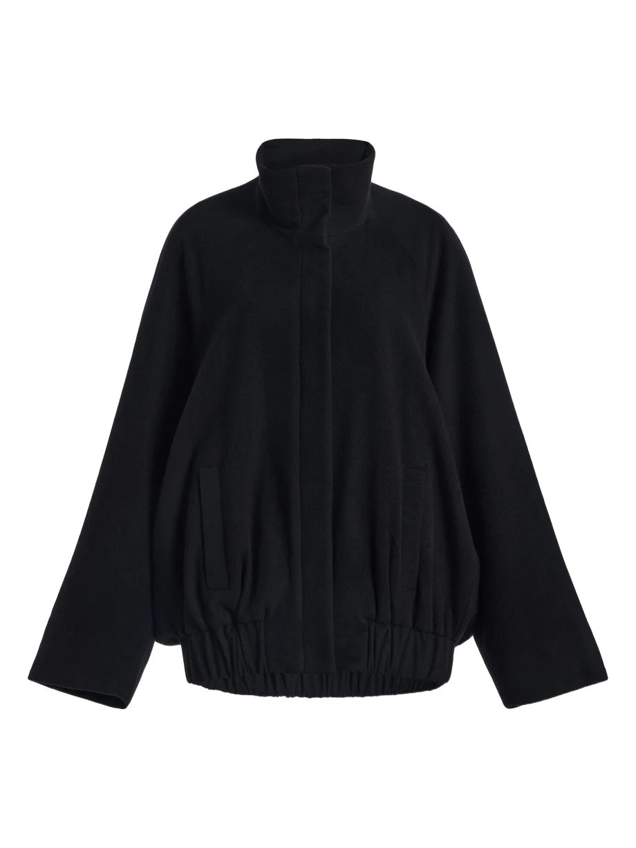 Batwing Wool-Cashmere Bomber Jacket