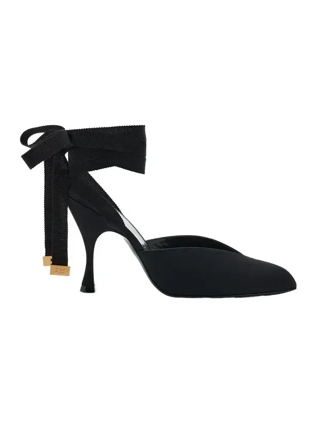 Sitting Pretty Silk-Faille Lace-Up Mules