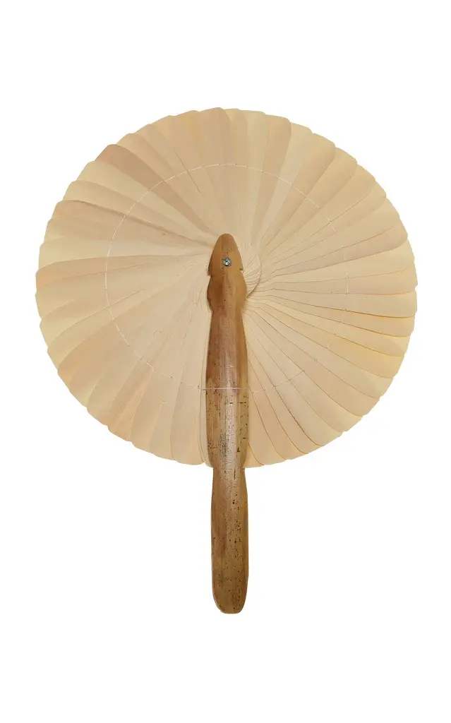 Palm Leaves Wooden Fan - Neutral Palm Leaves Wooden Fan - Neutral