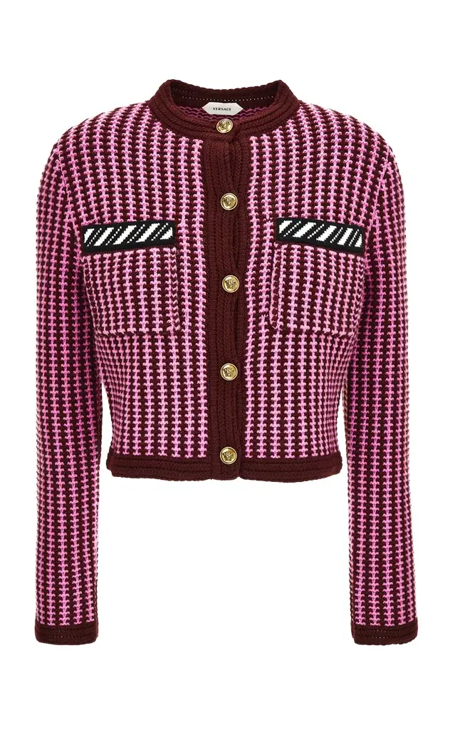 Versace Crochet Knit Cardigan