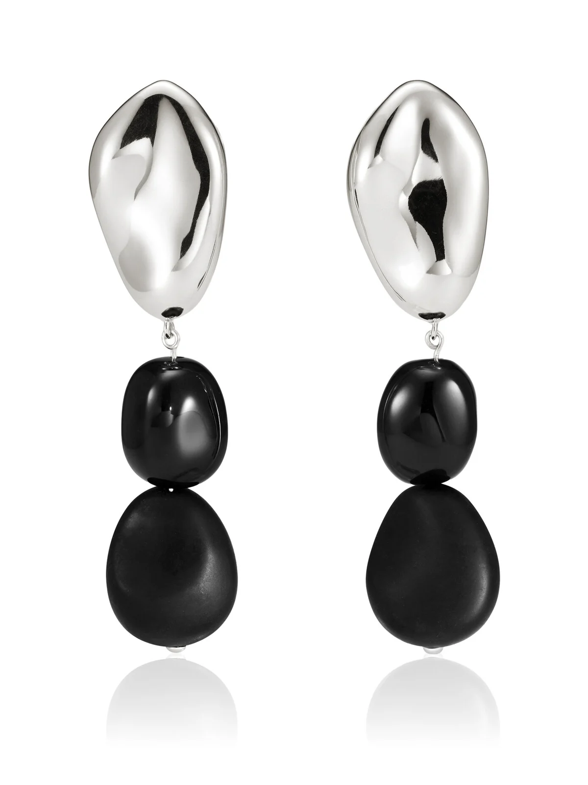Long Tess Sterling Silver Onyx Earrings Long Tess Sterling Silver Onyx Earrings