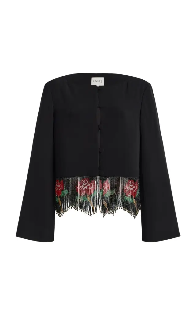 Exclusive Rosanna Embellished Crepe Top Exclusive Rosanna Embellished Crepe Top