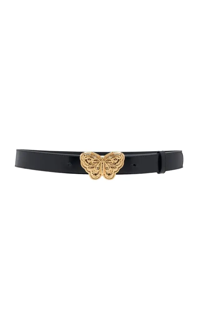 Valentino Garavani Butterfly-Buckle Leather Belt