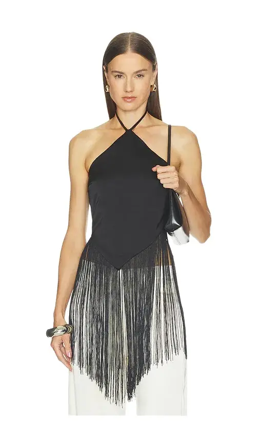 Aila Fringe Halter Top Aila Fringe Halter Top