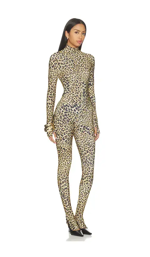 Norma Kamali Long Sleeve Slim Fit Turtle Catsuit With Footie | Thumbnail 2 Norma Kamali Long Sleeve Slim Fit Turtle Catsuit With Footie | Thumbnail 2