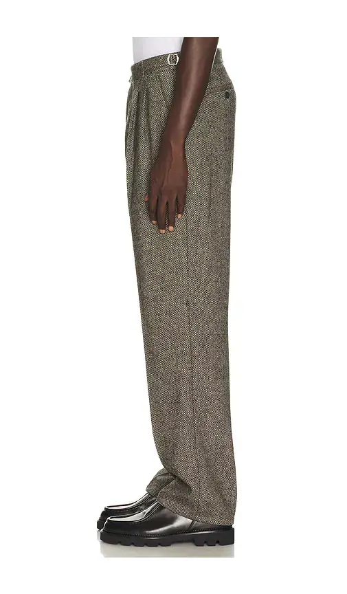 Percival Wilde Birdseye Pleated Trousers | Thumbnail 2