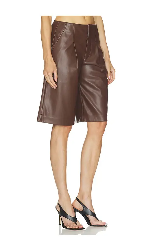 Hudson Jeans Faux Leather Pleated Trouser Short | Thumbnail 2