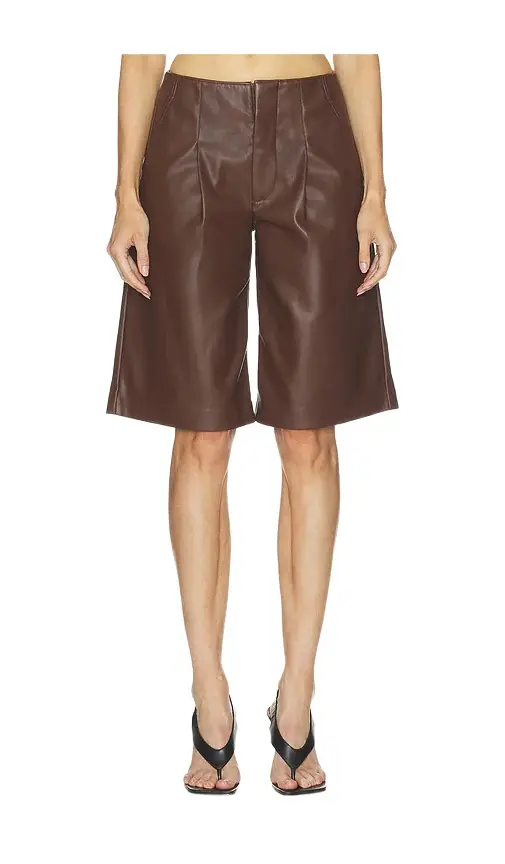 Hudson Jeans Faux Leather Pleated Trouser Short