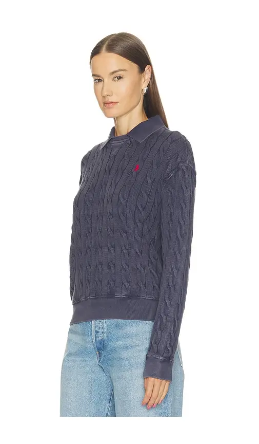 Polo Ralph Lauren Cotton Long Sleeve Polo Knit Collar Polo | Thumbnail 2 Polo Ralph Lauren Cotton Long Sleeve Polo Knit Collar Polo | Thumbnail 2