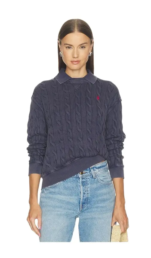 Polo Ralph Lauren Cotton Long Sleeve Polo Knit Collar Polo