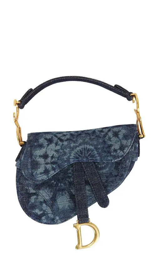 Dior Kaleidoscopic Tie Dye Denim Mini Saddle Bag