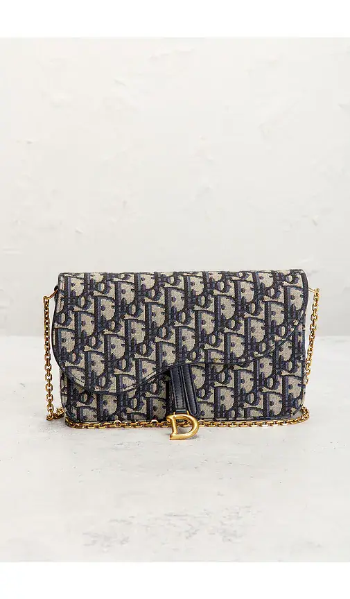 Dior Oblique Saddle Wallet On Chain | Thumbnail 2