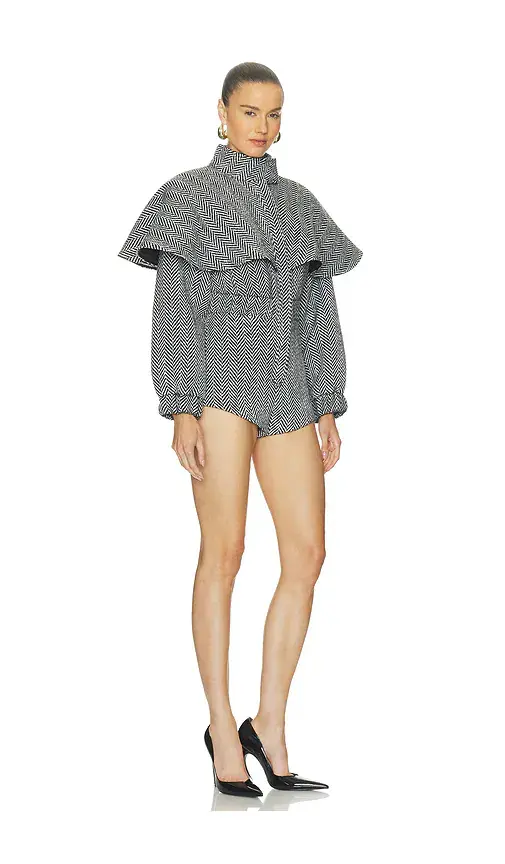 Naked Wardrobe Suiting Herringbone Cape Romper | Thumbnail 2 Naked Wardrobe Suiting Herringbone Cape Romper | Thumbnail 2