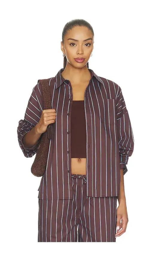 Cropped Button Front Shirt Cropped Button Front Shirt
