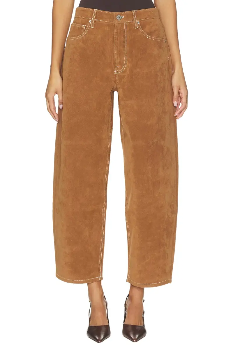 GOOD AMERICAN Better Than Suede Vintage Barrel Ankle Pant