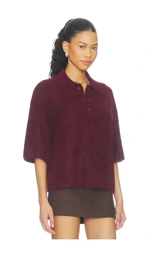 Pistola Nadya Alpaca Blend Boxy Polo Blouse Sweater | Thumbnail 2 Pistola Nadya Alpaca Blend Boxy Polo Blouse Sweater | Thumbnail 2