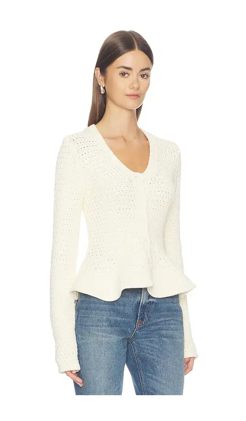 Pistola Elina Peplum Openwork Cardigan | Thumbnail 2 Pistola Elina Peplum Openwork Cardigan | Thumbnail 2