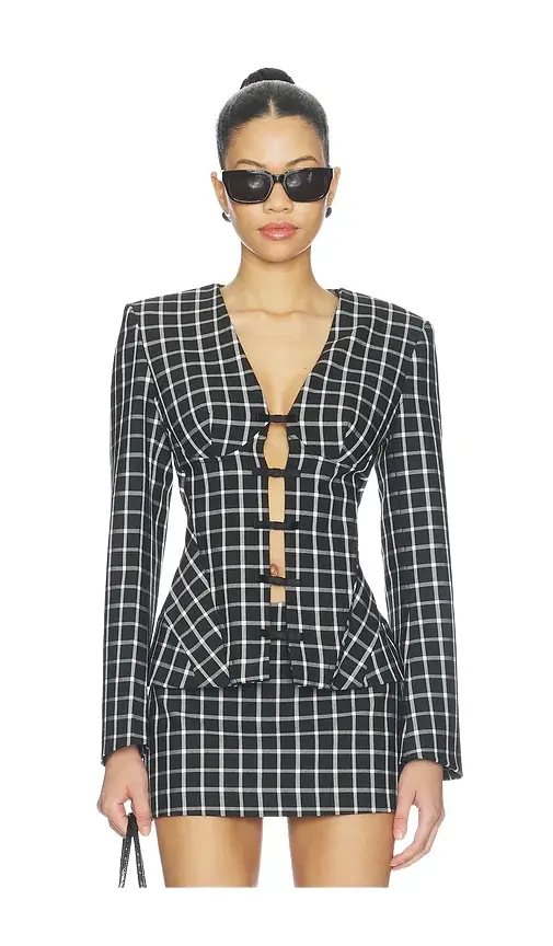 Naked Wardrobe Large Check Suiting Blazer