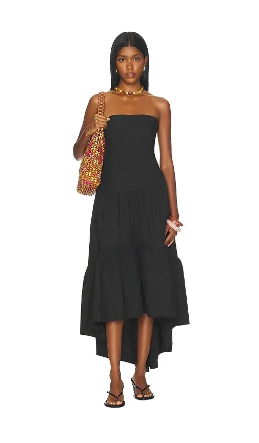 susana monaco Poplin Tube High Low Dress