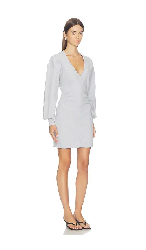 susana monaco Fleece V Long Sleeve Dress | Thumbnail 2 susana monaco Fleece V Long Sleeve Dress | Thumbnail 2