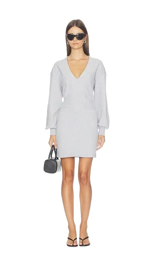 susana monaco Fleece V Long Sleeve Dress