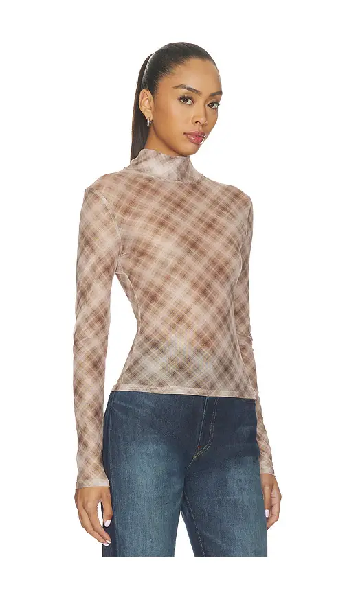 Elodie the Label Bourbon Turtleneck Mesh Top | Thumbnail 2