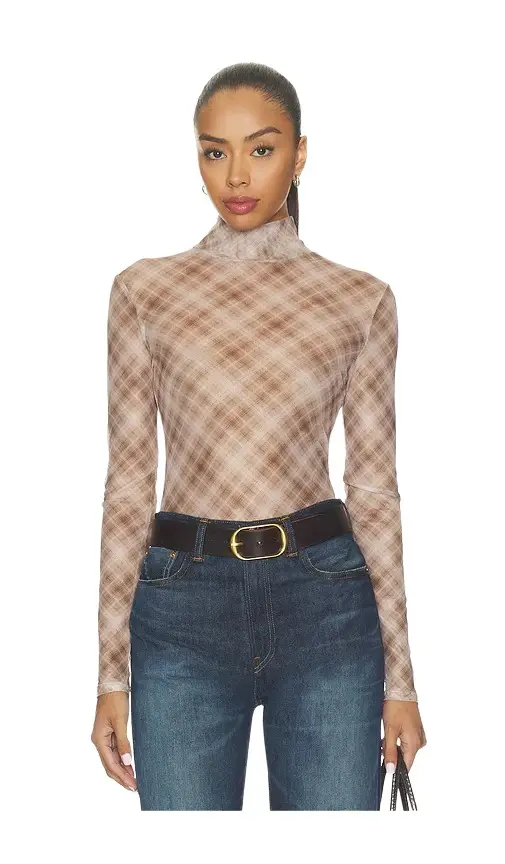 Elodie the Label Bourbon Turtleneck Mesh Top