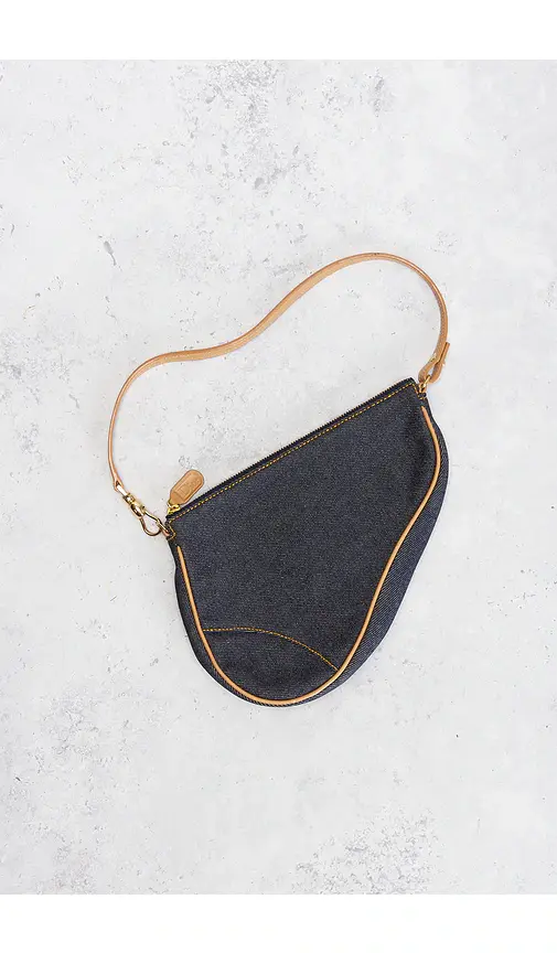 Dior Denim Pochette Saddle Bag | Thumbnail 2 Dior Denim Pochette Saddle Bag | Thumbnail 2