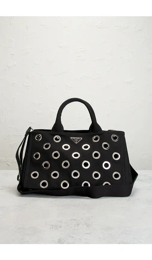 Prada Grommet Canapa Tote Bag | Thumbnail 2