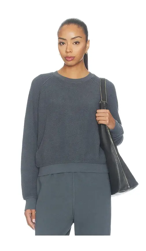 perfectwhitetee Ziggy Inside Out Fleece Long Sleeve Shrunken Crewneck Sweatshirt