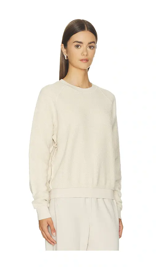 perfectwhitetee Ziggy Inside Out Fleece Long Sleeve Shrunken Crewneck Sweatshirt | Thumbnail 2