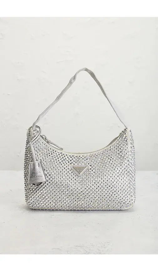 Prada Satin Crystal Embellished Re-Edition 2000 Shoulder Bag | Thumbnail 2 Prada Satin Crystal Embellished Re-Edition 2000 Shoulder Bag | Thumbnail 2