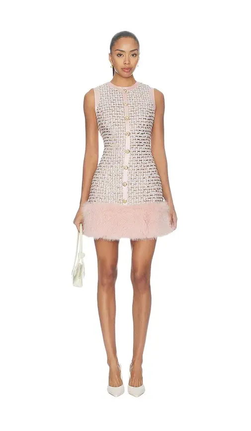 Pink Boucle Mini Dress