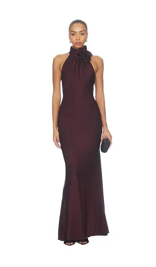 Chocolate Satin Maxi Dress Chocolate Satin Maxi Dress