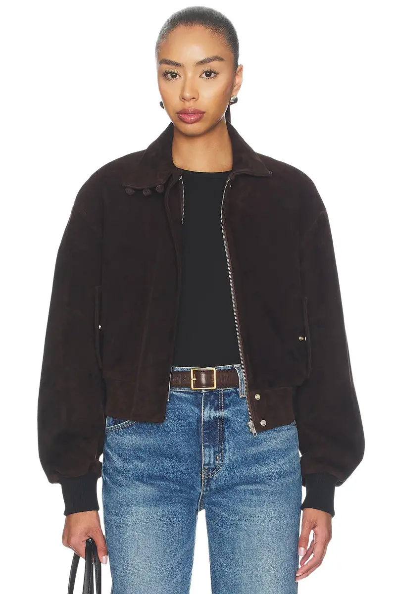 Sau Lee Ronan Suede Bomber Jacket