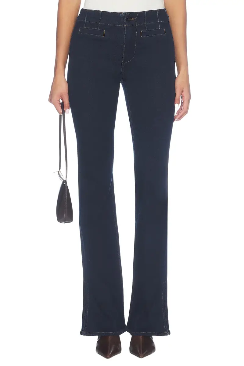 PAIGE High Rise Laurel Canyon With Front Welts & Outseam Slit Bootcut Jeans