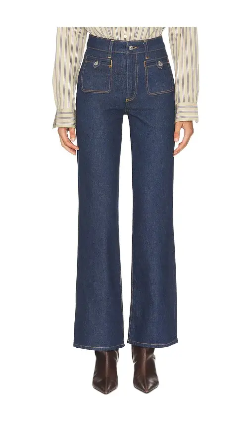 PAIGE Anessa With Welt Stitch Through Pockets Wide Leg Jeans