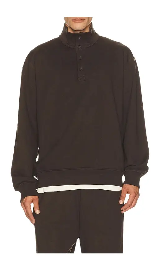 REIGNING CHAMP Midweight Terry Standard Button Mockneck