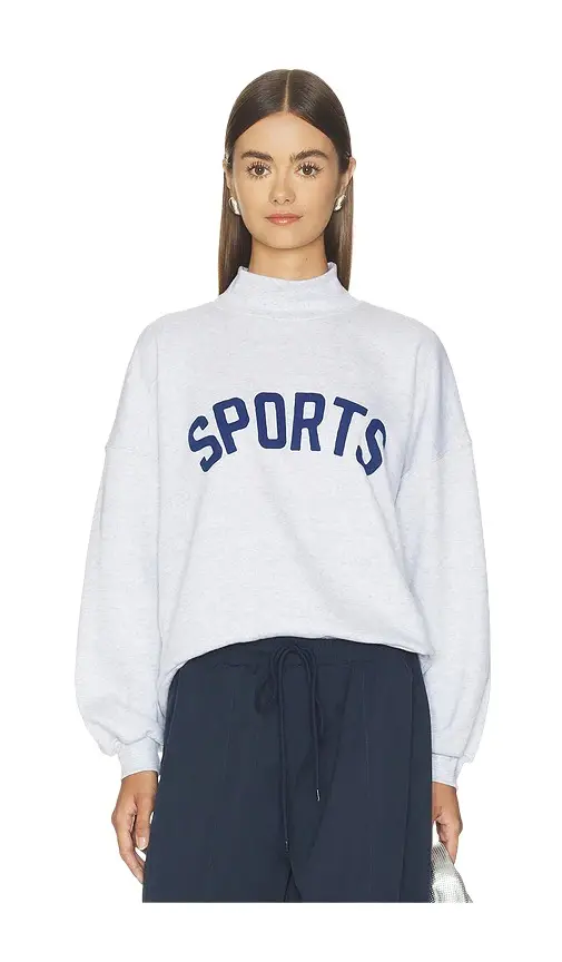 Navy Sports Mockneck Sweater