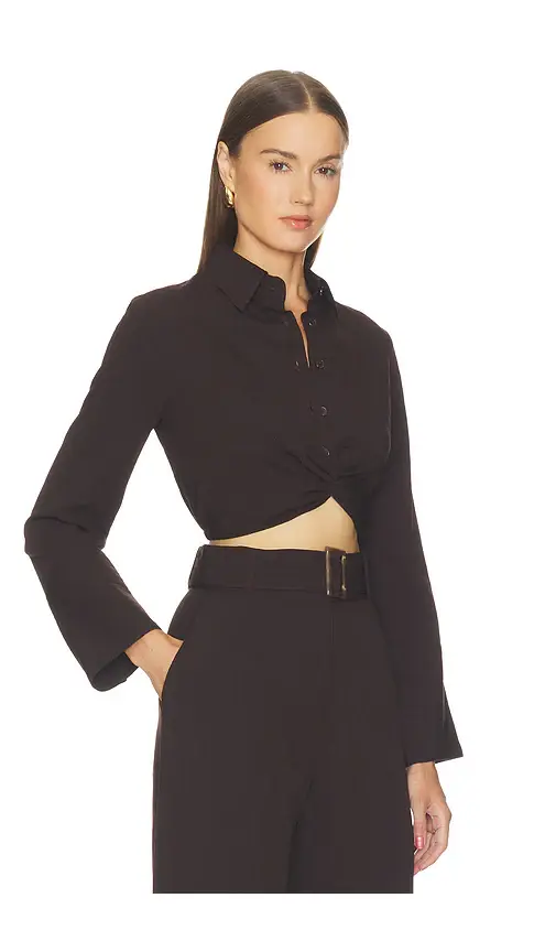 Matthew Bruch Twist Button Up Top | Thumbnail 2