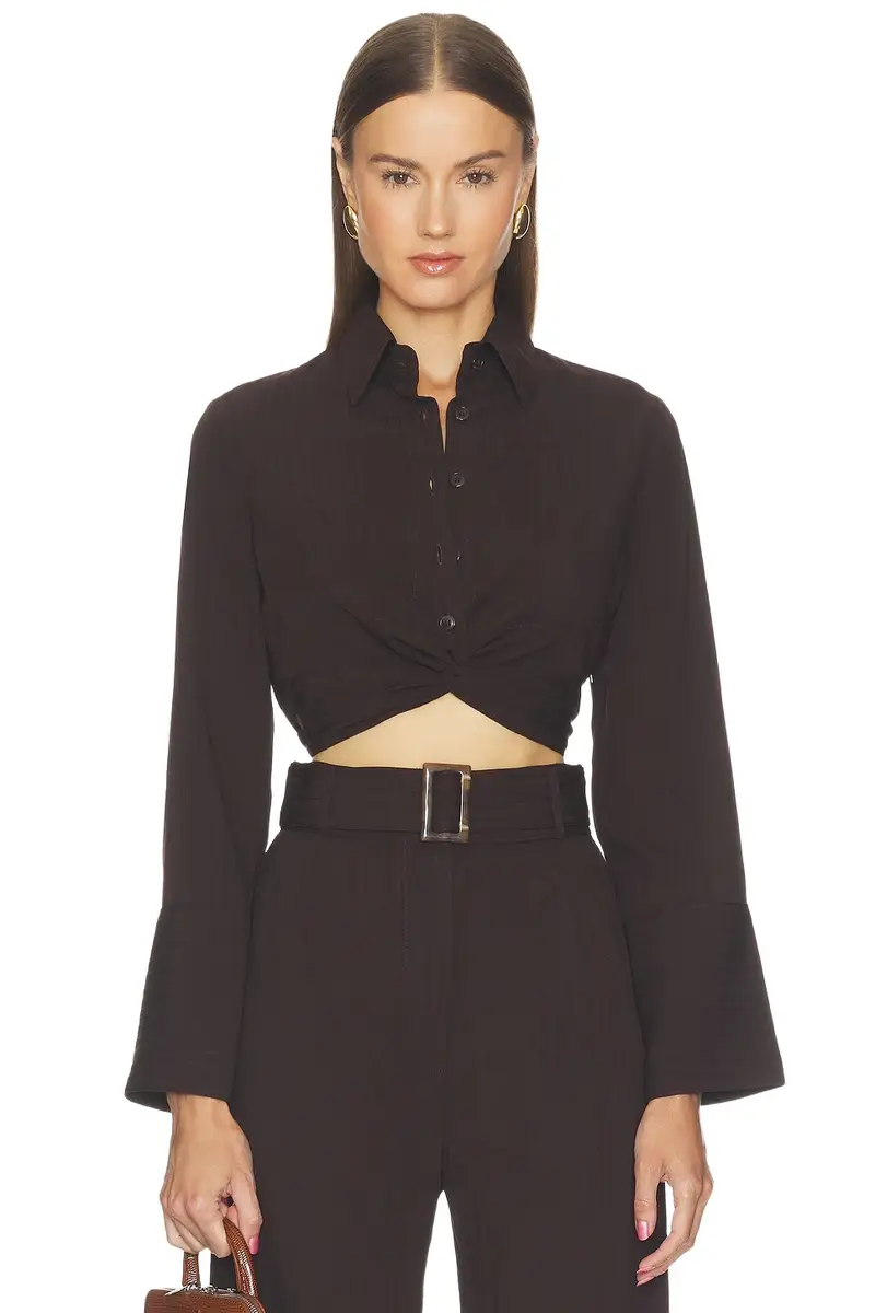 Twist Button Up Top Twist Button Up Top