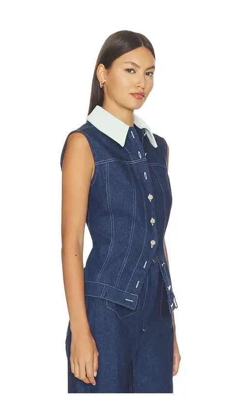 Matthew Bruch Collared Button Down Vest Top | Thumbnail 2 Matthew Bruch Collared Button Down Vest Top | Thumbnail 2
