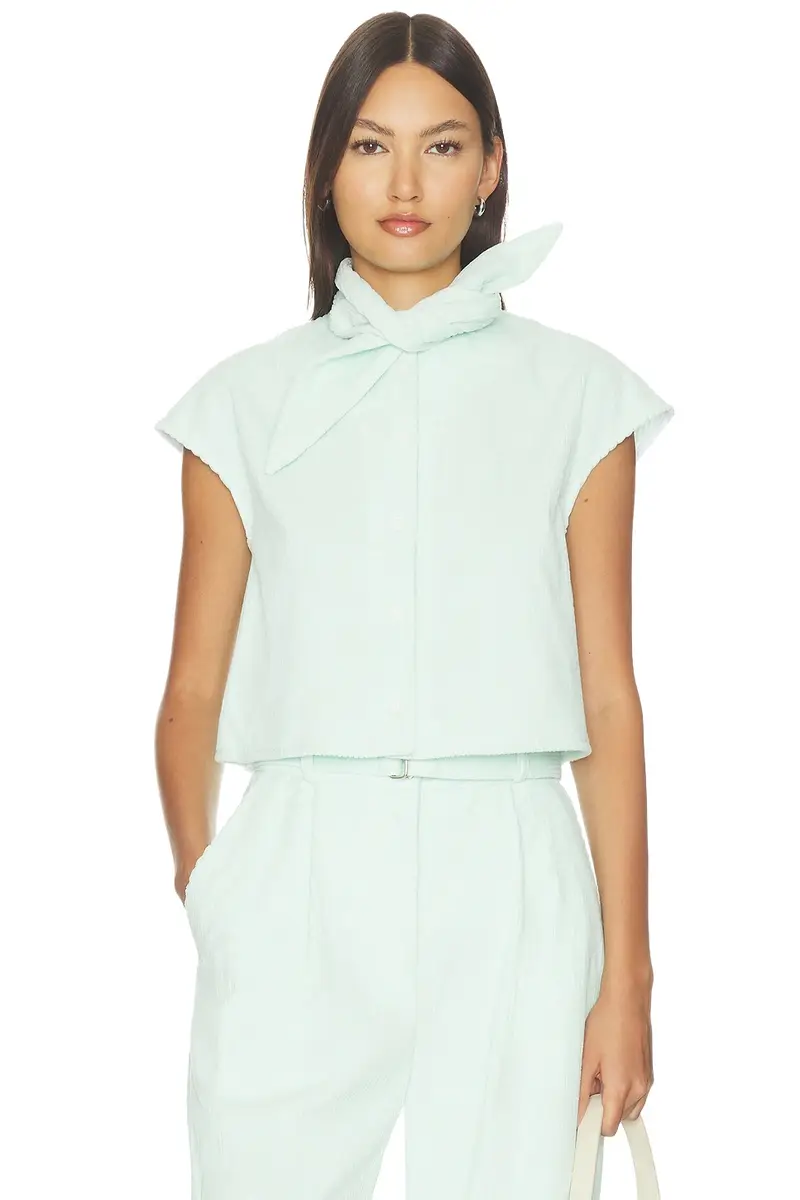 Matthew Bruch Tie Neck Button Up Shirt