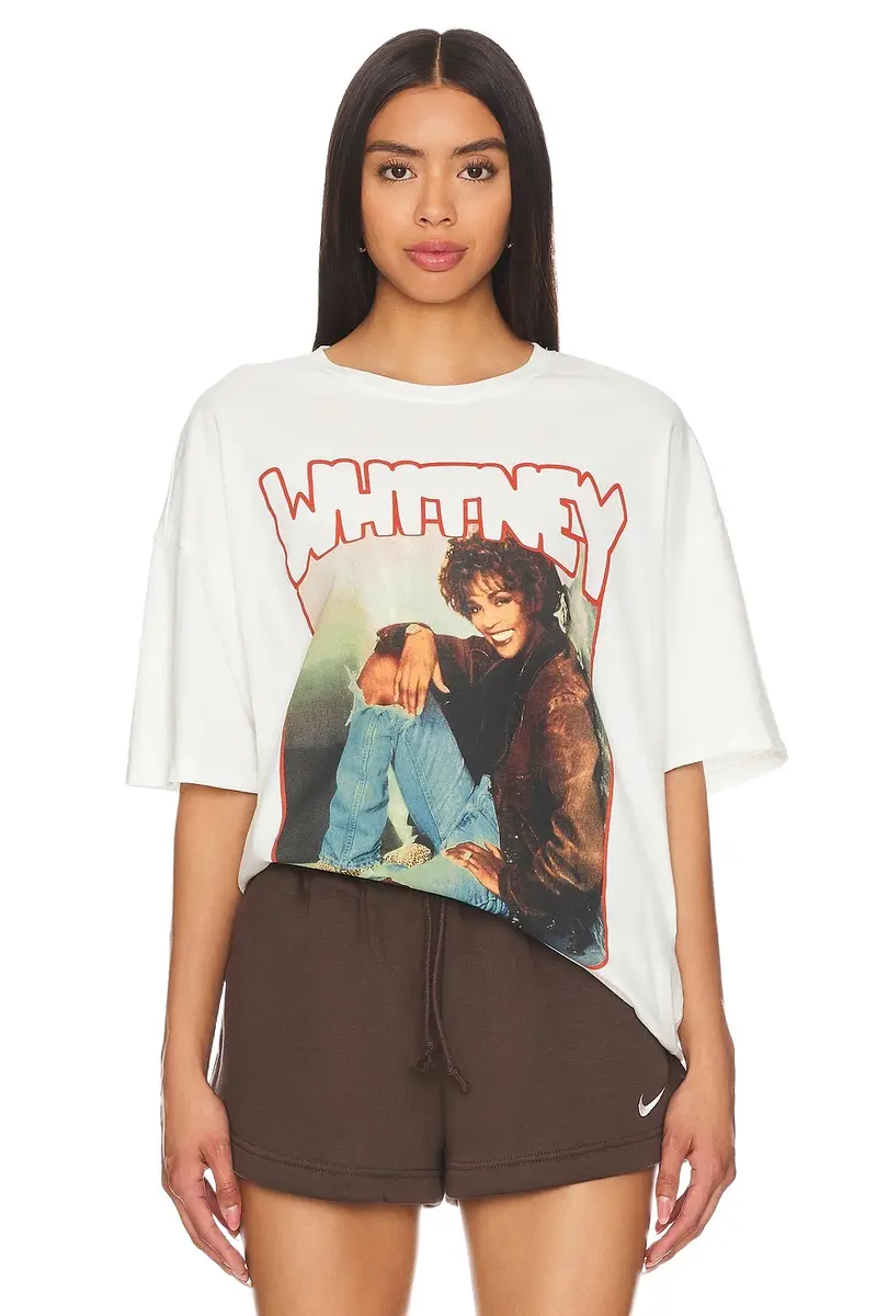 Whitney Houston Smile Oversized Tee Whitney Houston Smile Oversized Tee