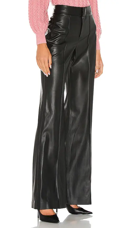 Alice + Olivia Alice + Olivia Dylan Faux Leather High Waist Wide Leg Pant | Thumbnail 2