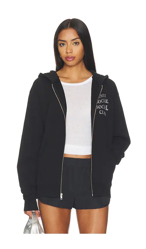 Anti Social Social Club Rhinestone Zip Up Hoodie | Thumbnail 2 Anti Social Social Club Rhinestone Zip Up Hoodie | Thumbnail 2