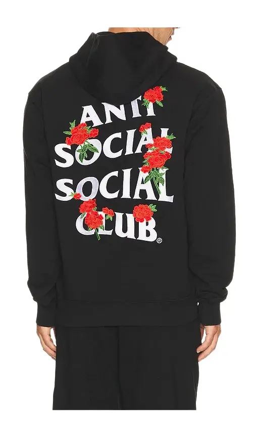 Anti Social Social Club Embroidered Rose Kkotch Hoodie