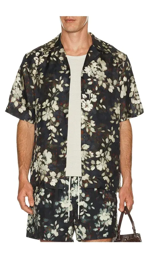 Simkhai Casper Printed Silk Shirt
